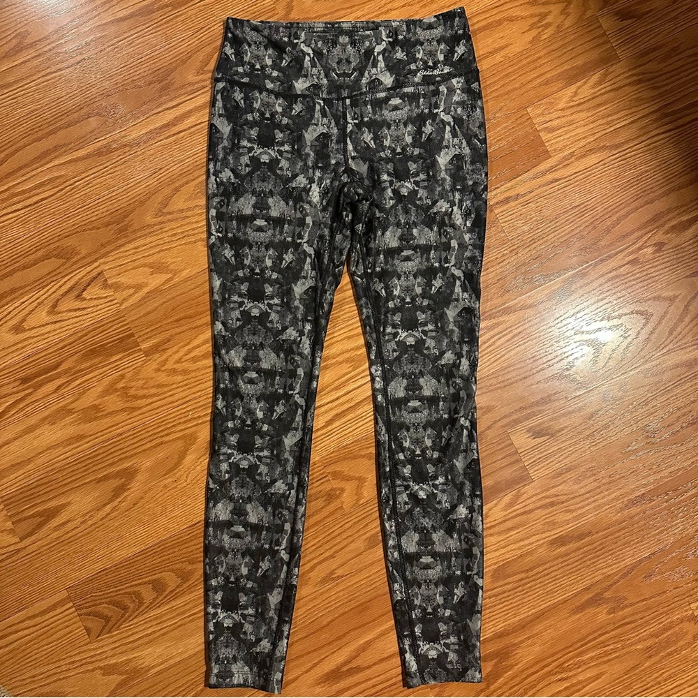 Eddie Bauer Black and Gray Patterned Leggings size S